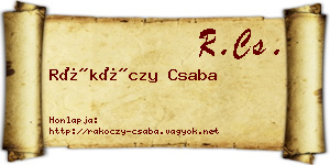 Rákóczy Csaba névjegykártya