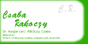 csaba rakoczy business card