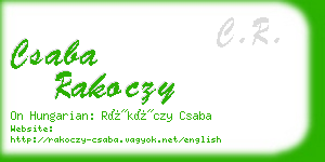 csaba rakoczy business card